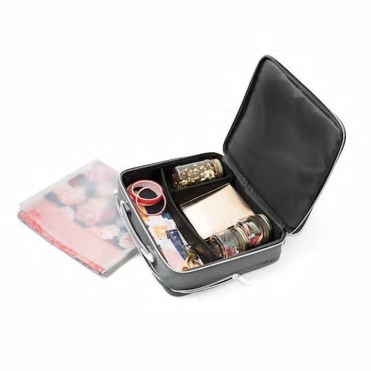 Gray Geo 360 Rolling Craft Tote By Recollections .+ FREE Zipper Briefcase