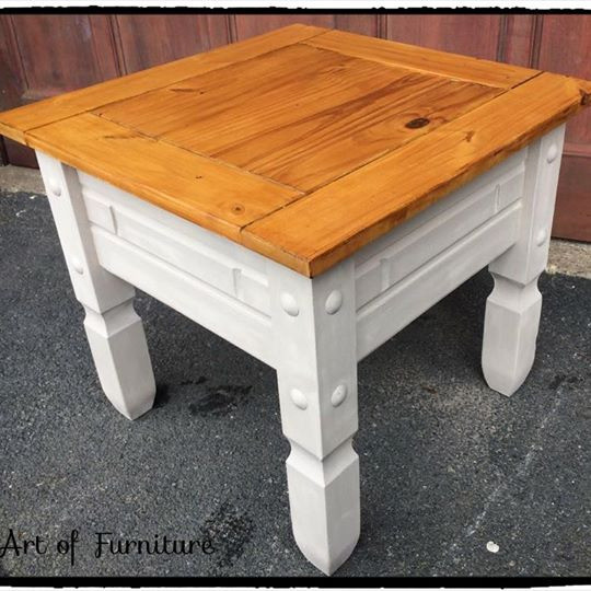 Rustic Pine Mexican Corona Coffee Table Hand Painted In