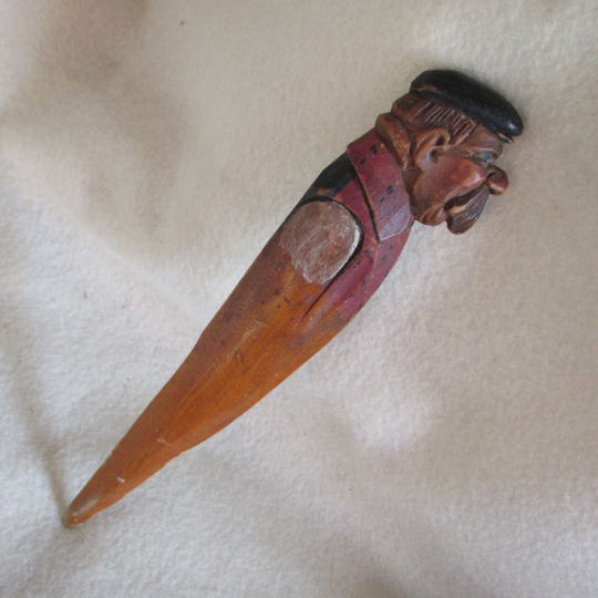 Antique German Black Forest Carved Wood Letter Opener