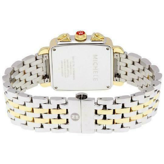 New Michele Deco MOP Diamond Dial Two-Tone Steel Ladies Watch (MWW06A000779)