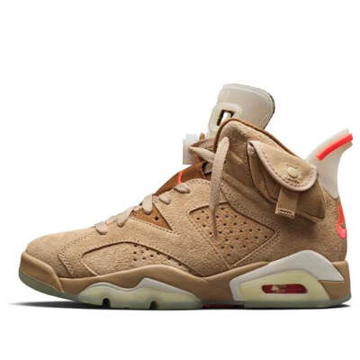 靴 AIR JORDAN 6 RETRO SP DH0690 200 Jordan 6 Retro Travis Scott British Khaki Men's - DH0690-200