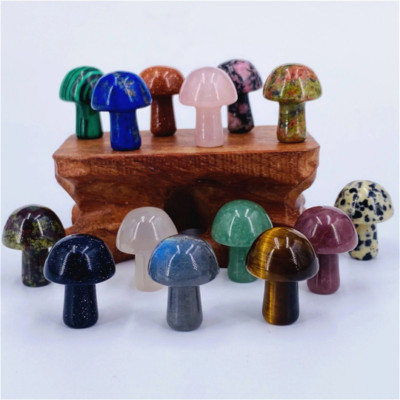 30pcs Mini Crystal Mushrooms Agate Stones Natural Quartz Gem Crystal Healing