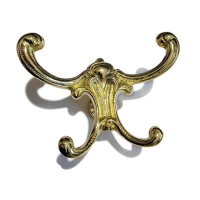 Coat Hook - Victorian Style Cast Brass DOUBLE COAT HOOK