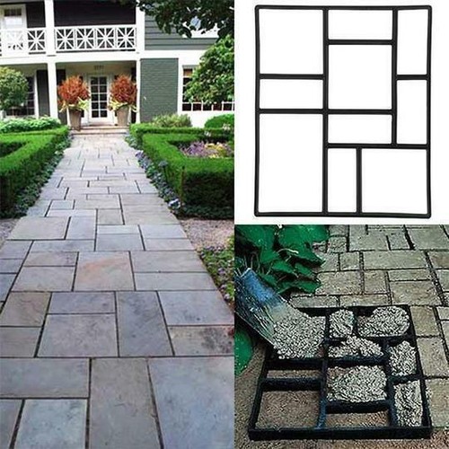 Pavement Concrete Mold Garden Walkway Driveway Path DIY Maker Mould Plastic