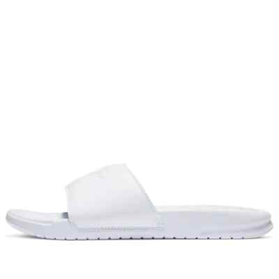 AUTHENTIC NIKE WOMEN'S BENASSI JDI ALL WHITE FLIP FLOPS 343881-115