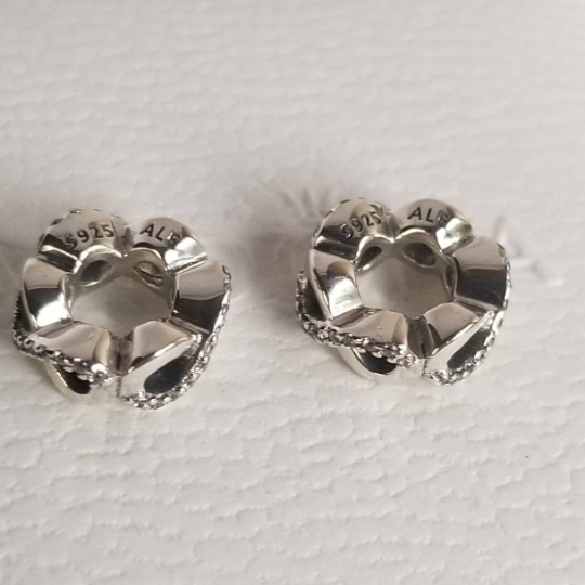 2 PANDORA Spacers Infinity Sterling Silver Love Friends with box