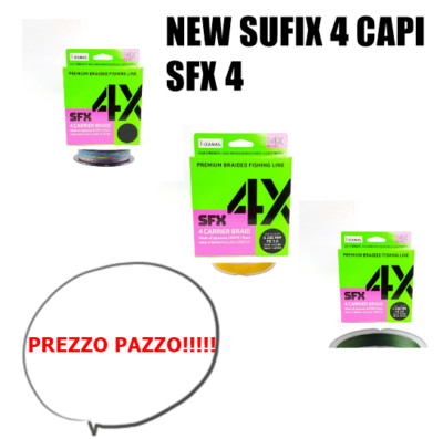 SUFIX SFX 4 TRECCIATO 4 CAPI 135mt VARI COLORI AD UN PREZZO IMBATTIBILE