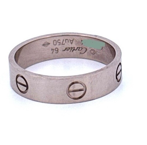 Cartier Love Ring YG 10号　#50 18K White Gold Cartier Love Ring with Black Ceramic Accents