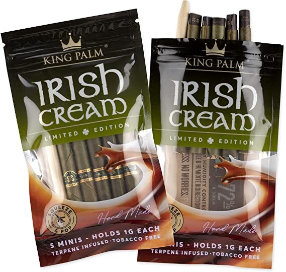King Palm | Mini | Irish Cream | Palm Leaf Rolls | 2 Packs of 5 Each = 10 Rolls