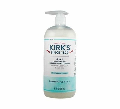 Натуральное питательное очищающее средство Kirks Natural 3-В-1 с головы до ног без отдушек, 32 унции