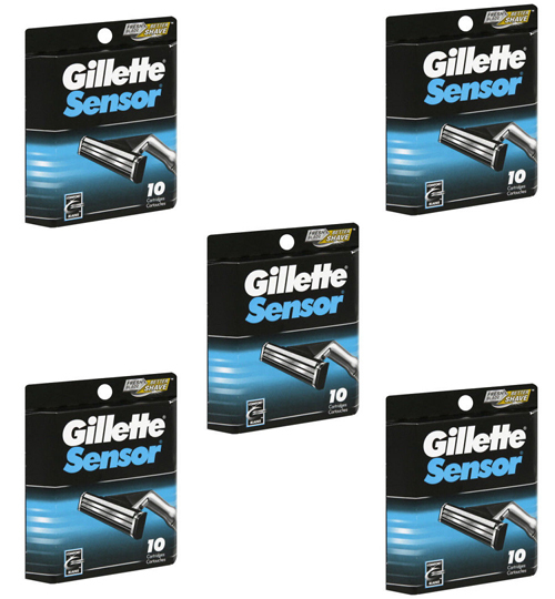 50 Gillette Sensor Razor Blade Refills Cartridges, 5 x 10 Pack eBay