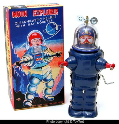 blue Moon Explorer NEW crank-wind robot with TrueReplica Yoshiya graphics box