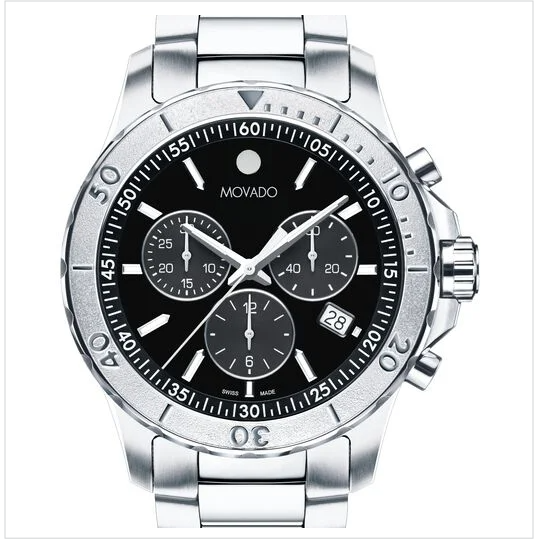 Pre-owned Movado Active Sport Chronograph Swiss Made Black Dial Mens Watch 2600171
