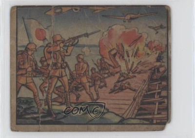 1938 Gum Inc Horrors of War R69 Airmen Destroy Pontoon Bridge To Trap Japs 5p5