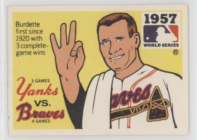 1980 Fleer Laughlin World Series Team Logo Sticker Backs - Lew Burdette ...