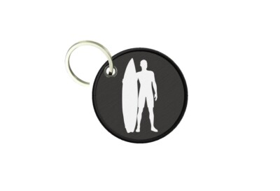 Keychain Round Printed Double-Sided Surf Surfer