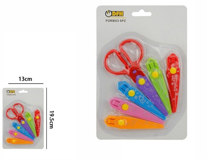 Forbici Zig Zag 6 Punte Intercambiabili Scuola Disegno Lavoretti Bambini dfh