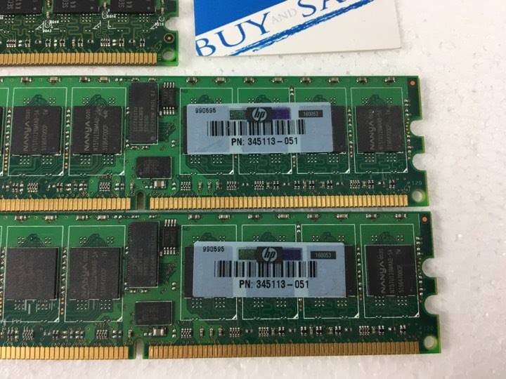 Lot of 4 - HP 345113-051 1GB PC2-3200R DDR2-400 Memory Module
