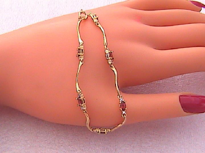 Sterling Silver and Garnet Bracelet