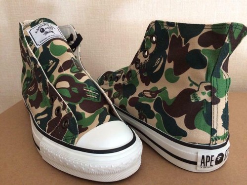 A BATHING APE x STUSSY Bapesta Sneaker Shoes Green US8.5 A BATHING APE x STUSSY Bapesta Sneaker Shoes Green US8.5