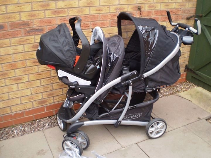 Graco Quattro Tour Duo Orbit Double Seat Stroller \u0026 Junior Baby Car Seat  in Ketley, Shropshire 