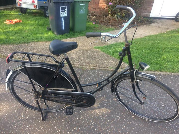 old push bike for sale great for advertisement outside a shop in Holt