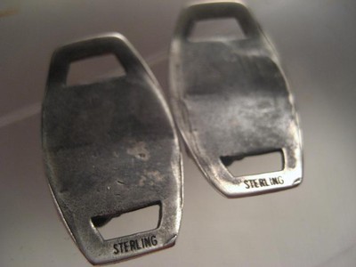 JOLLY REBELS CUSTOM .925 STERLING SKULL CROSSBONES BOOTS SHOELACE PLATES