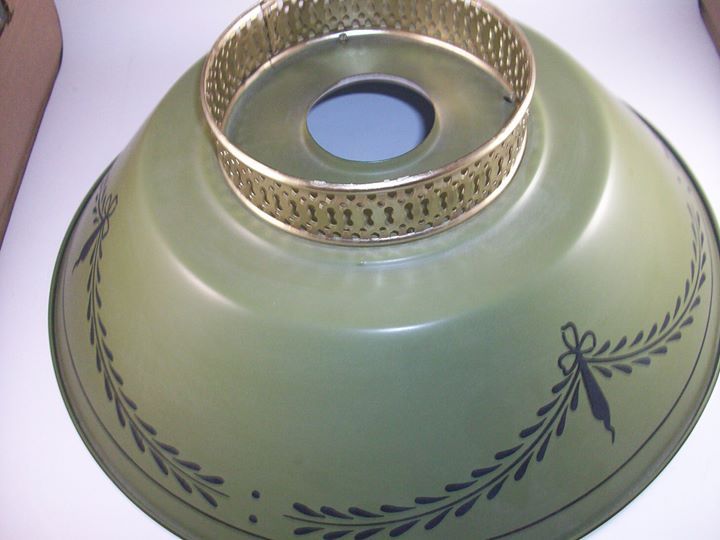 Tole lamp shade , green
