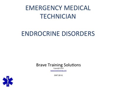 EMTE LESSON ON ENDOCRINE DISORDERS 40DIABETES41  POWERPOINT TRAINING PRESENTATION
