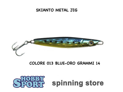 METAL JIG SKIANTO CASTING 14 GR COL. BVO BLU VERDE ORO  SPINNING MARE