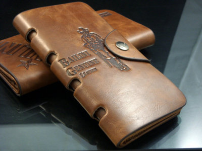 Men's Leather Wallet Bifold ID Card Holder Checkbook Long Clutch Billfold Purse