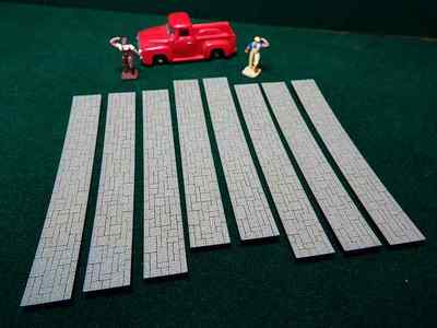 HO Scale Sidewalk Stone Block Concrete Laser Etched 240 Scale Feet Acrylic