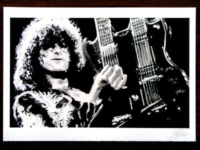 Graphic,Gráfico,LIMITIERT! Handsigniert Kunstgrafik /"MUSIK LEGENDEN/" mit GIBSON