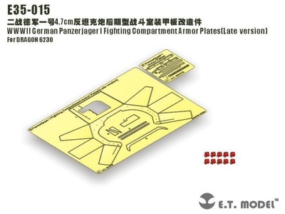 ET Model 1/35 E35015 Panzerjager I Armor Plates Late Version for Dragon 6230