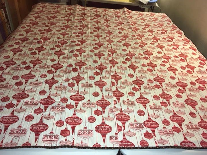 Handmade Quilt, Christmas Gingerbread Man, cute in green, brown & reds