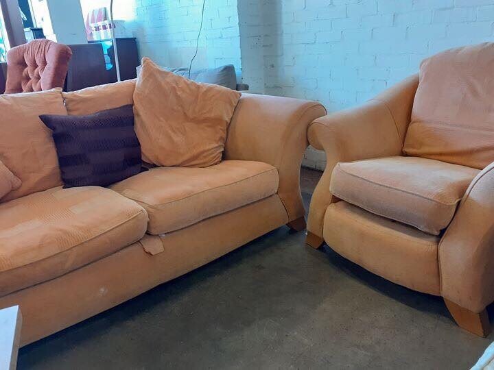 Peach sofa and armchair set wd in Newcastle, Tyne and Wear Gumtree