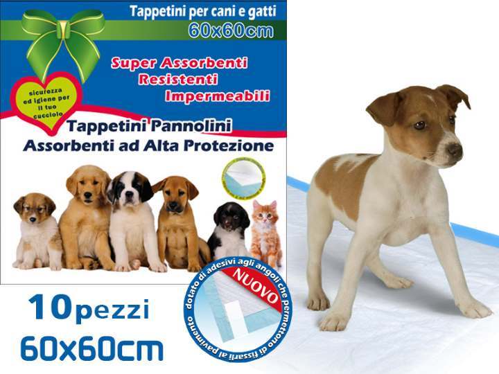 10 Tappetini Assorbenti Per Cani Gatti 60x60Cm Cuccioli Pannolini Resistenti moc