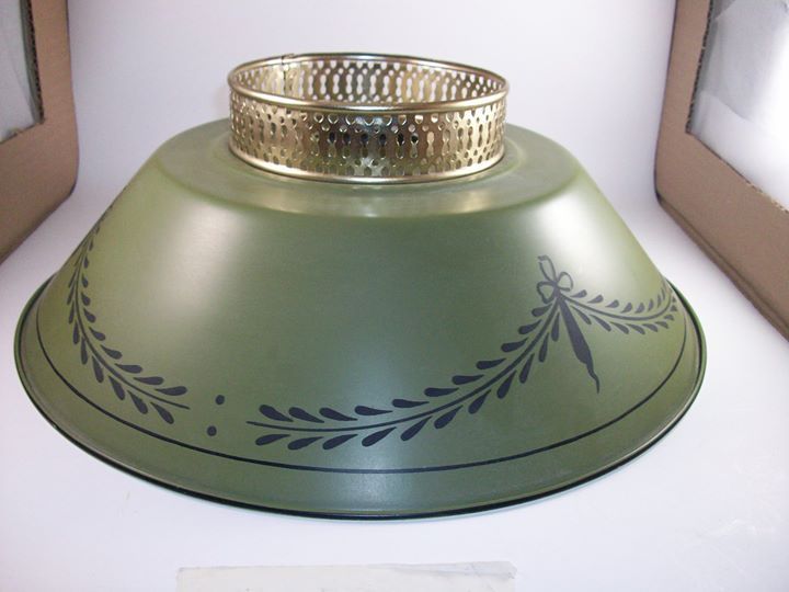 Tole lamp shade , green