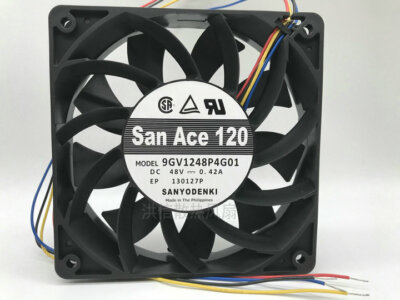 1 PCS SANYO  Fan San Ace120 9GV1248P4G01 DC 48V 0.42A 12025 12cm 4 wire