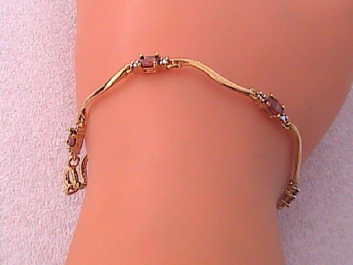 Sterling Silver and Garnet Bracelet