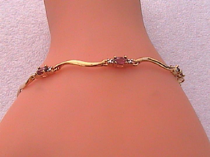 Sterling Silver and Garnet Bracelet