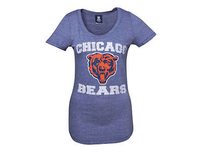 NWT NFL Chicago Bears Womens 5th & Ocean Tri Natural Heathered Jersey T Shirt