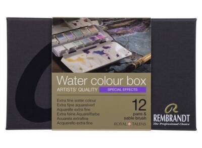 rembrandt watercolor Box artist quality special effects, 12 pans and sable brush
