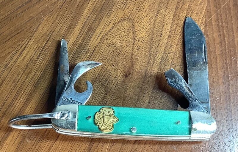 Vintage Pocket Knife 1962 Girl Scout 4 Blade Kutmaster Uta14gr Green Celluloid