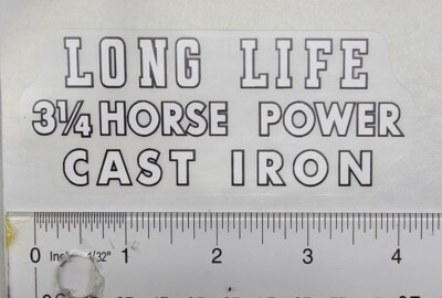 Clinton Long Life 3 1/4 Horse Power engine decal