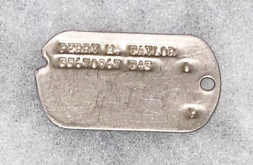WWII Single Perry Taylor T-44 Dog Tag