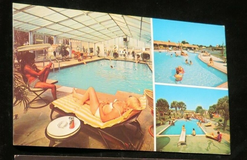 3 South of the Border Amigoland Pedros Hot Tamale Hotel Pool Hamer SC Postcards