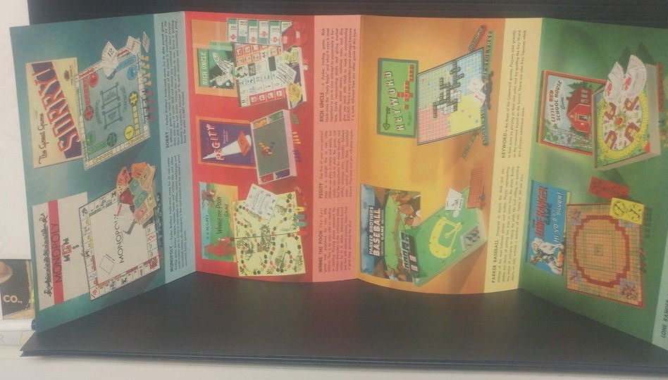 Vintage Famous Parker Games brochure catalog 1950s 19 games pictured baseball