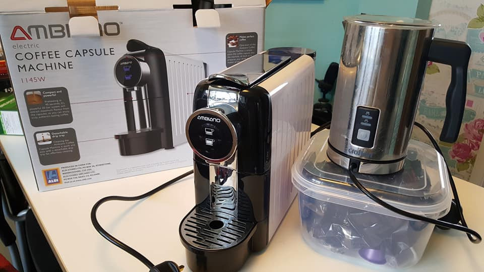 COFFEE MACHINE AND SEPERATE MILK FROTHER FROM ALDI USES ...