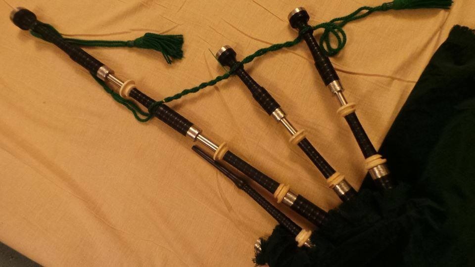 Vintage ivory and engraved MacDougall bagpipes in StourportonSevern